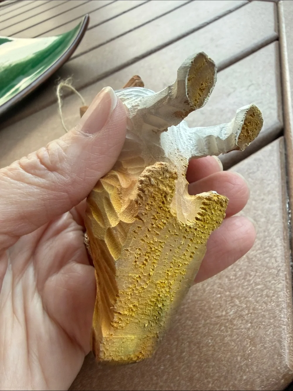 Hand Carved Wooden Collie Ornament